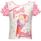 Ruffle Sleeve Ice-Cream Tee for Girls