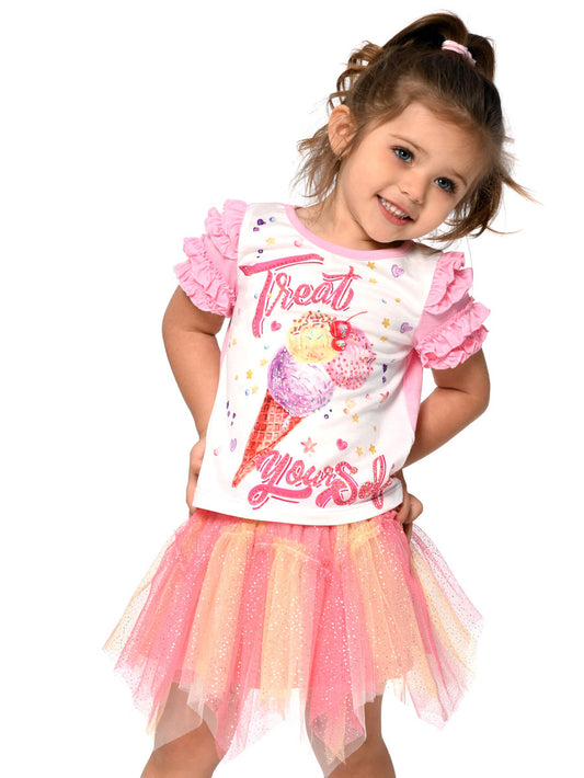 Mesh Tutu Hanky Hem Skirt for Girls