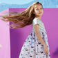 Cat-Print Daphne Dress for Girls