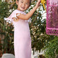 Ruffle Collar Pink Dress For Girls