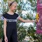 Ruffle Collar Black and White Dress for Girls