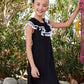 Ruffle Collar Black and White Dress for Girls