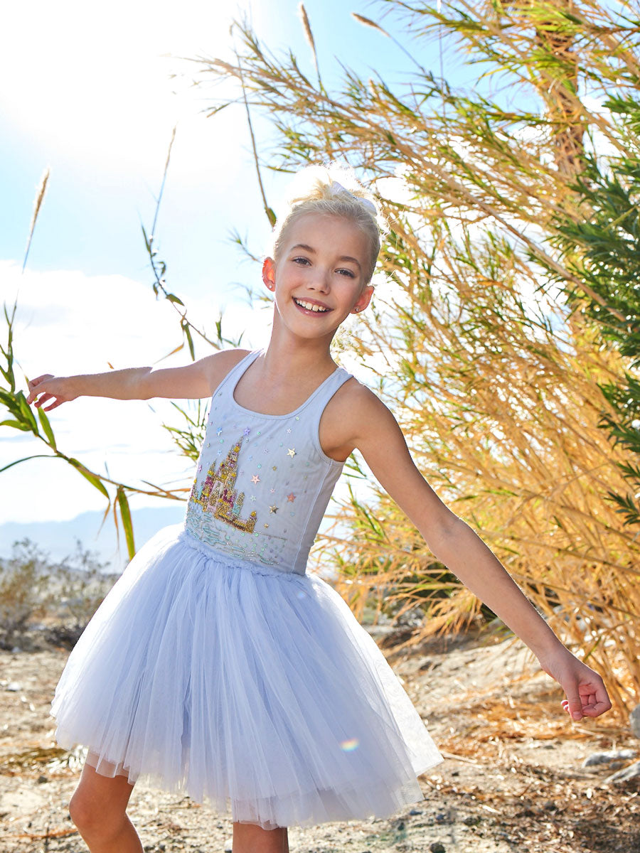 Castle Princess Blue Tutu Dress for Girls