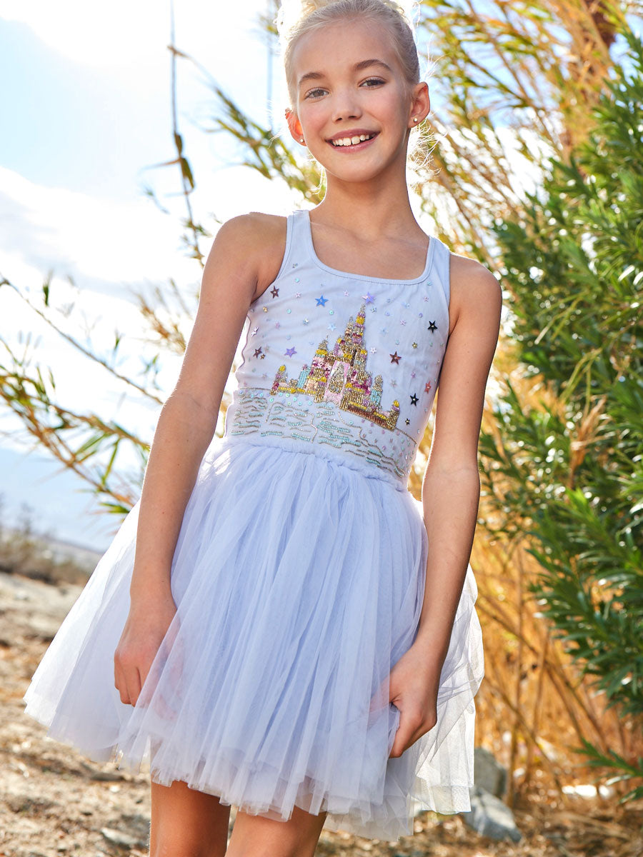 Castle Princess Blue Tutu Dress for Girls