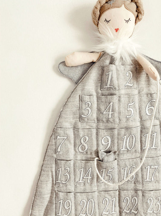 Silver Angel Linen Advent Calendar