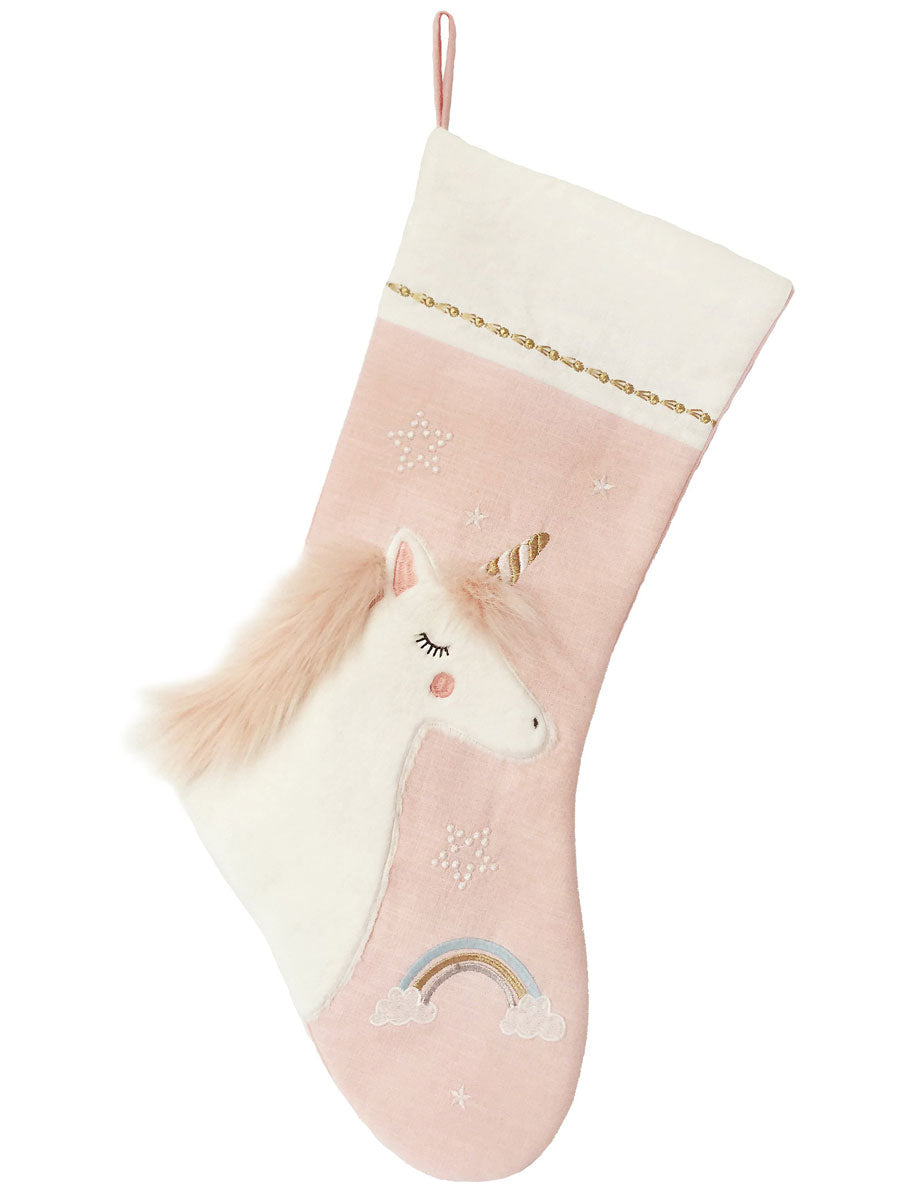 Unicorn Pink Christmas Stocking for Girls