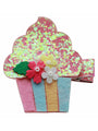 Pink Glitter Cupcake Hair Clip