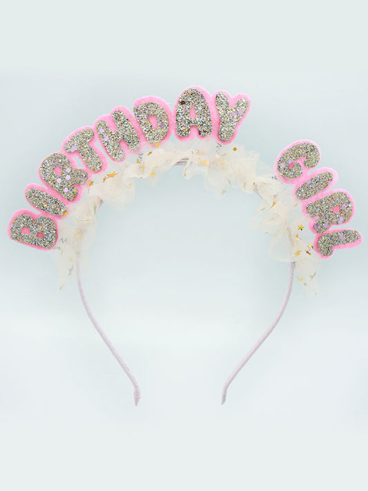 Glitter & Tulle Birthday Girl Headband