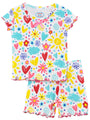 I Love Flowers Short Pajama Set for Girls