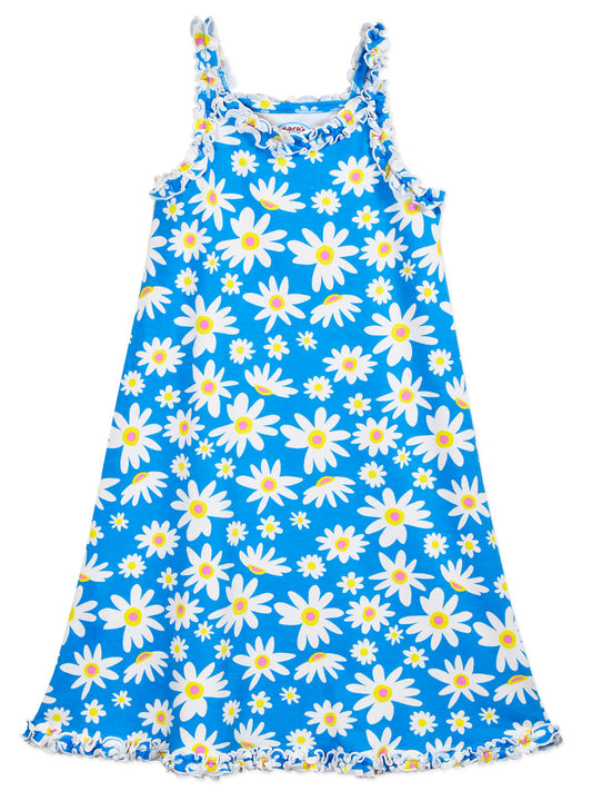 Daisy Blue Ruffle Nightgown for Girls