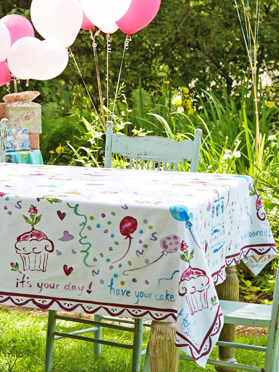 Happy Birthday Printed Dining Tablecloth