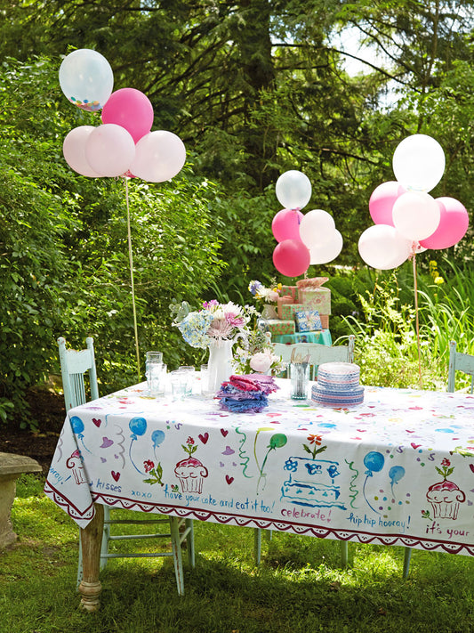 Happy Birthday Printed Dining Tablecloth