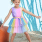 Ombre Tulle Double Tier Dress for Girls