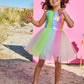 Striped Sequin Tulle Tutu Dress for Girls