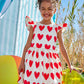 All Over Love Heart Print Dress for Girls