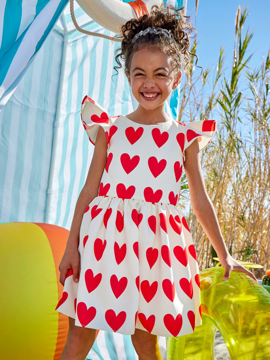 All Over Hearts Dress for Girls