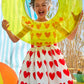 All Over Love Heart Print Dress for Girls
