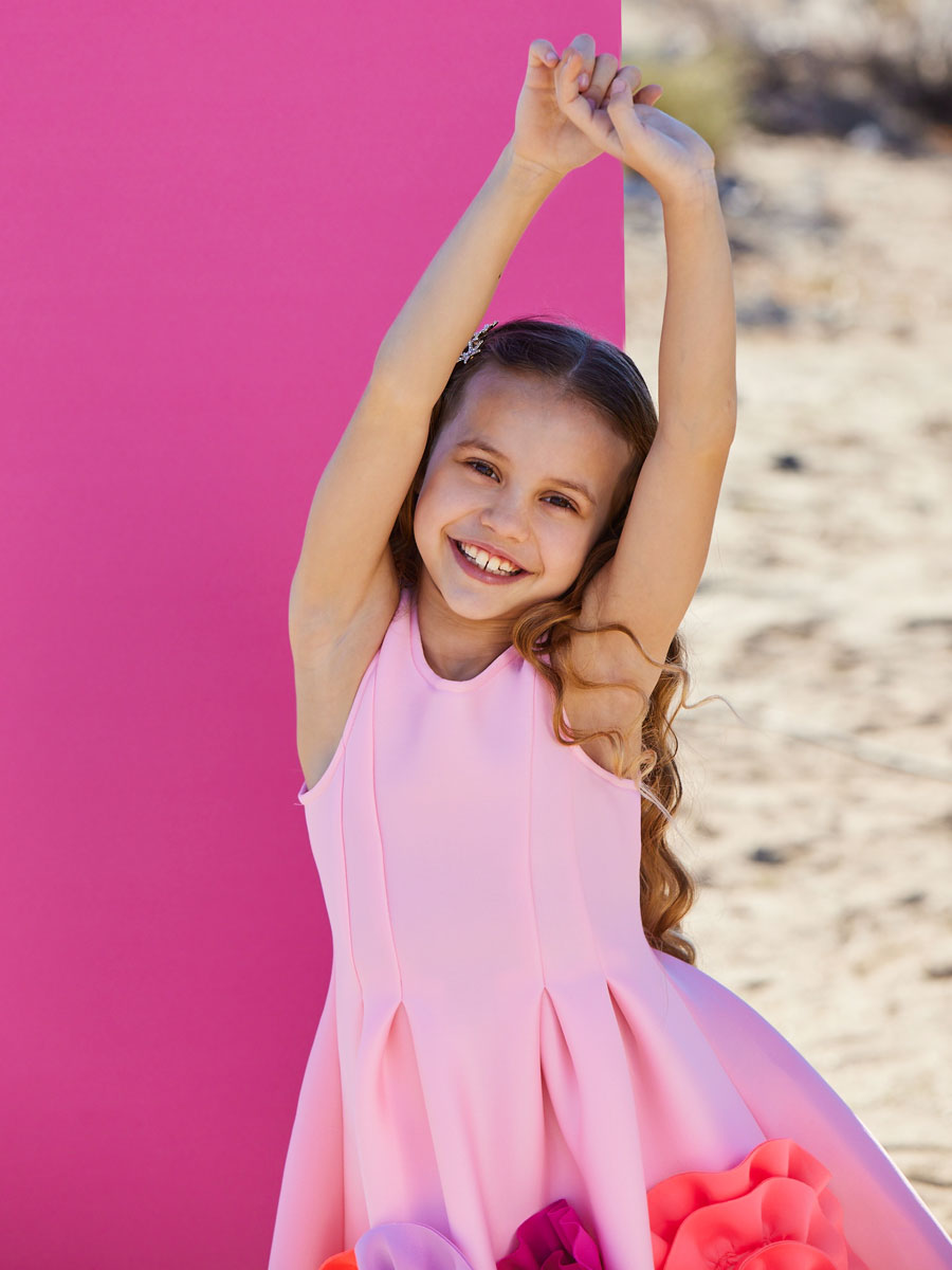 Roses Galore Scuba Dress For Girls
