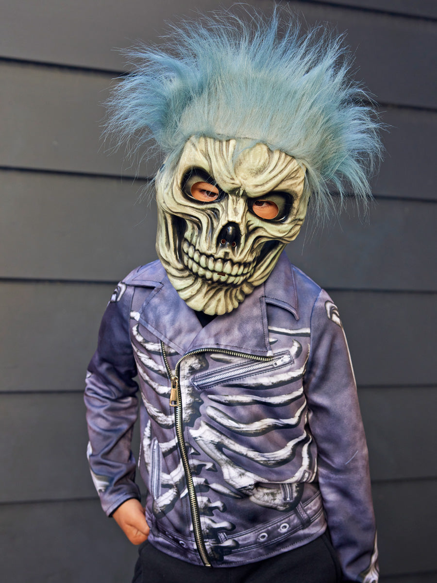 Skull Latex Mask with Hair