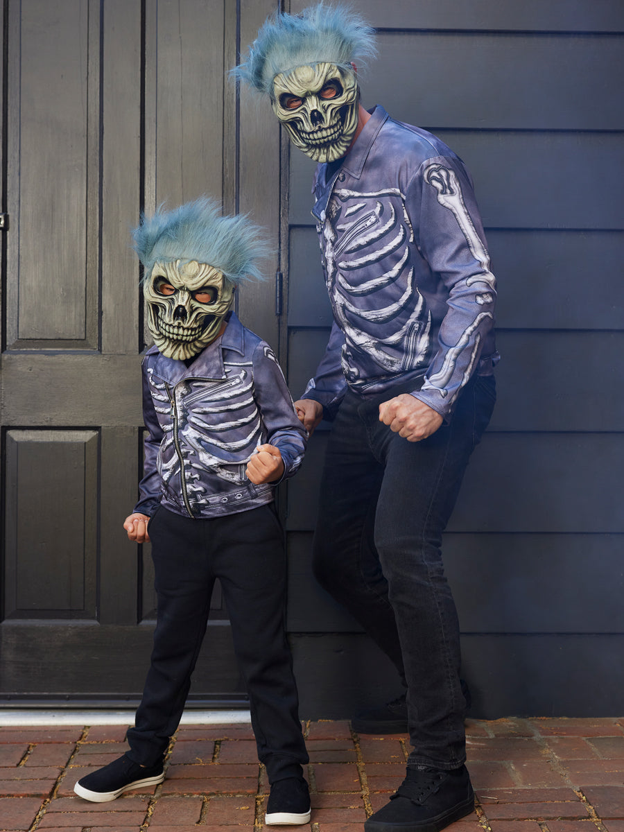 Skull Overhead Mask with Hair