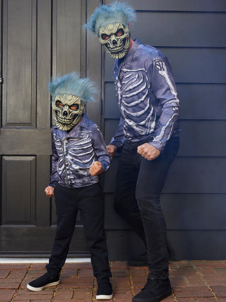 Skull Overhead Mask with Hair