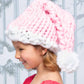 Santa Hat Pink Chunky Stretch Knit
