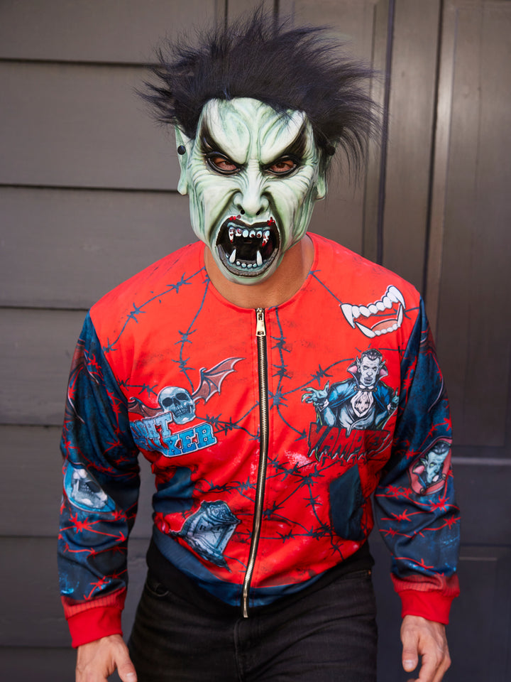 Vampire Overhead Mask with Hair