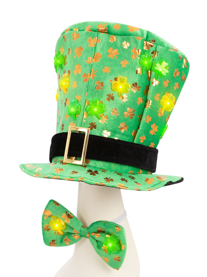 St. Patrick's Light Up Top Hat & Bow Tie