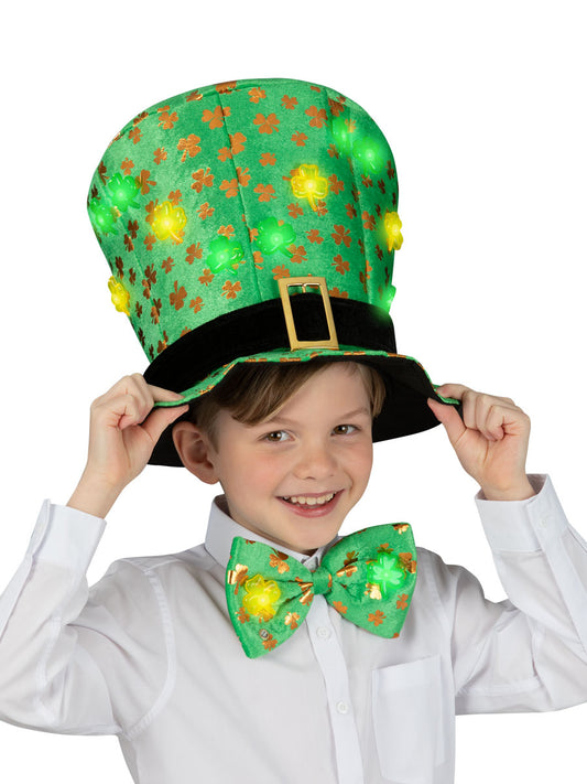 St. Patrick's Light Up Top Hat & Bow Tie