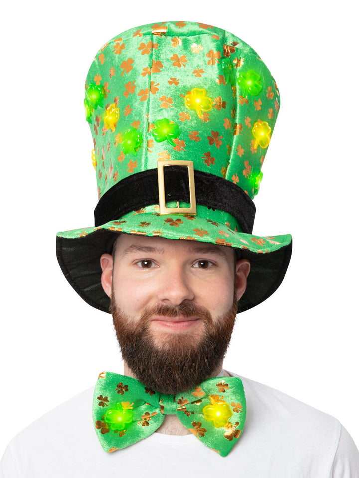 St. Patrick's Light Up Top Hat & Bow Tie
