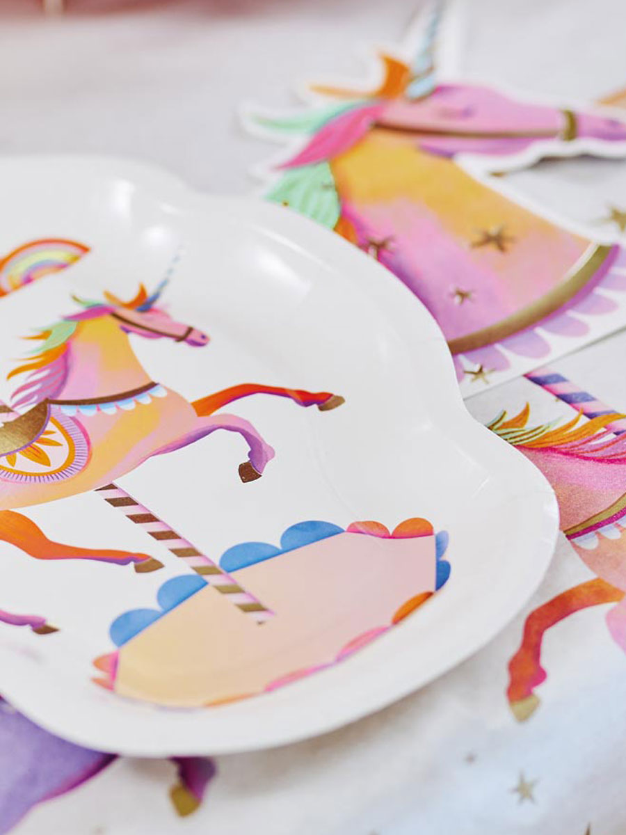 Unicorn Fairy Princess Paper Party Plates (x8)
