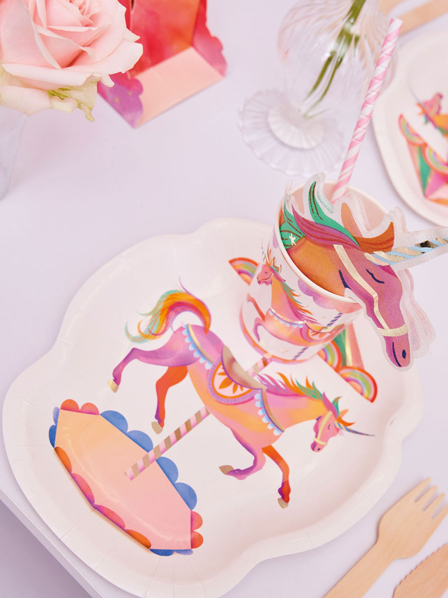 Unicorn Fairy Princess Paper Party Plates (x8)