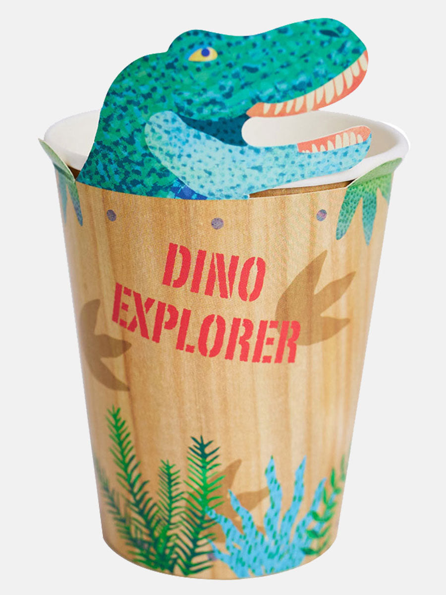 Dino Explorer Paper Party Cups (x8)