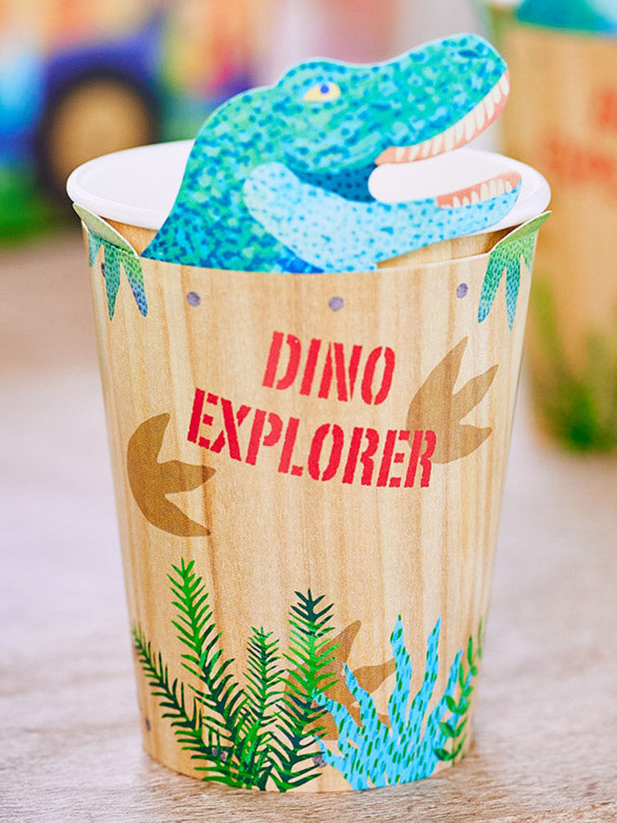 Dino Explorer Paper Party Cups (x8)