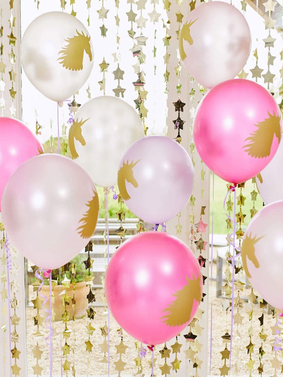 Unicorn Fairy Princess Latex Balloons (x12)