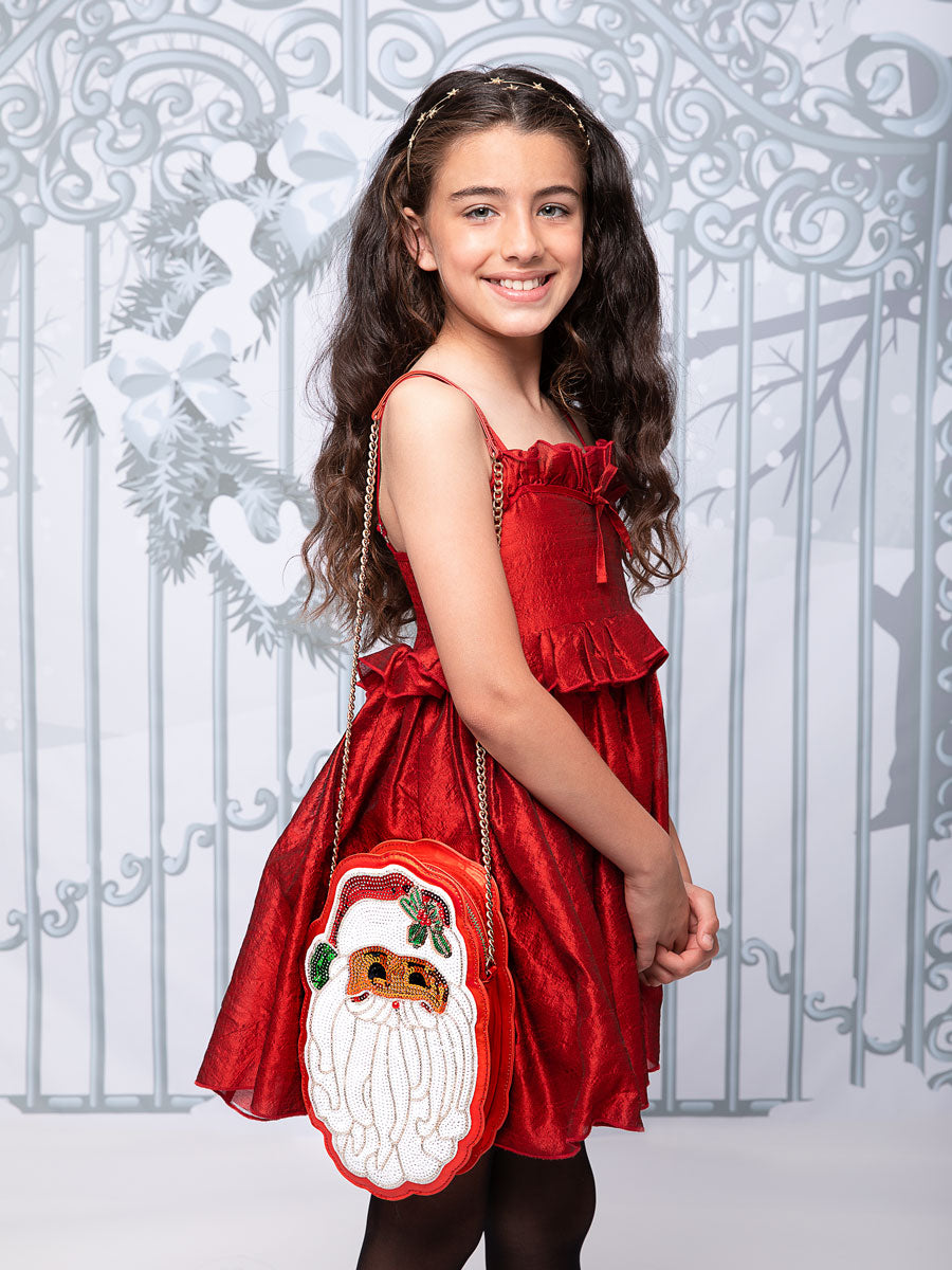 Santa Sequin Purse for Girls