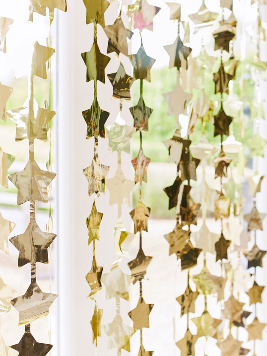 Shooting Star Gold Star Backdrop Curtain Decor