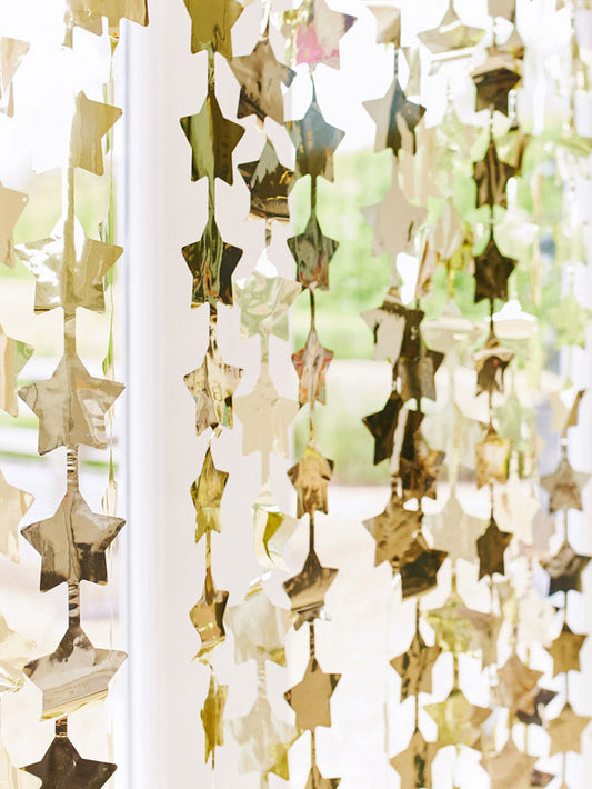 Shooting Star Gold Star Backdrop Curtain Decor