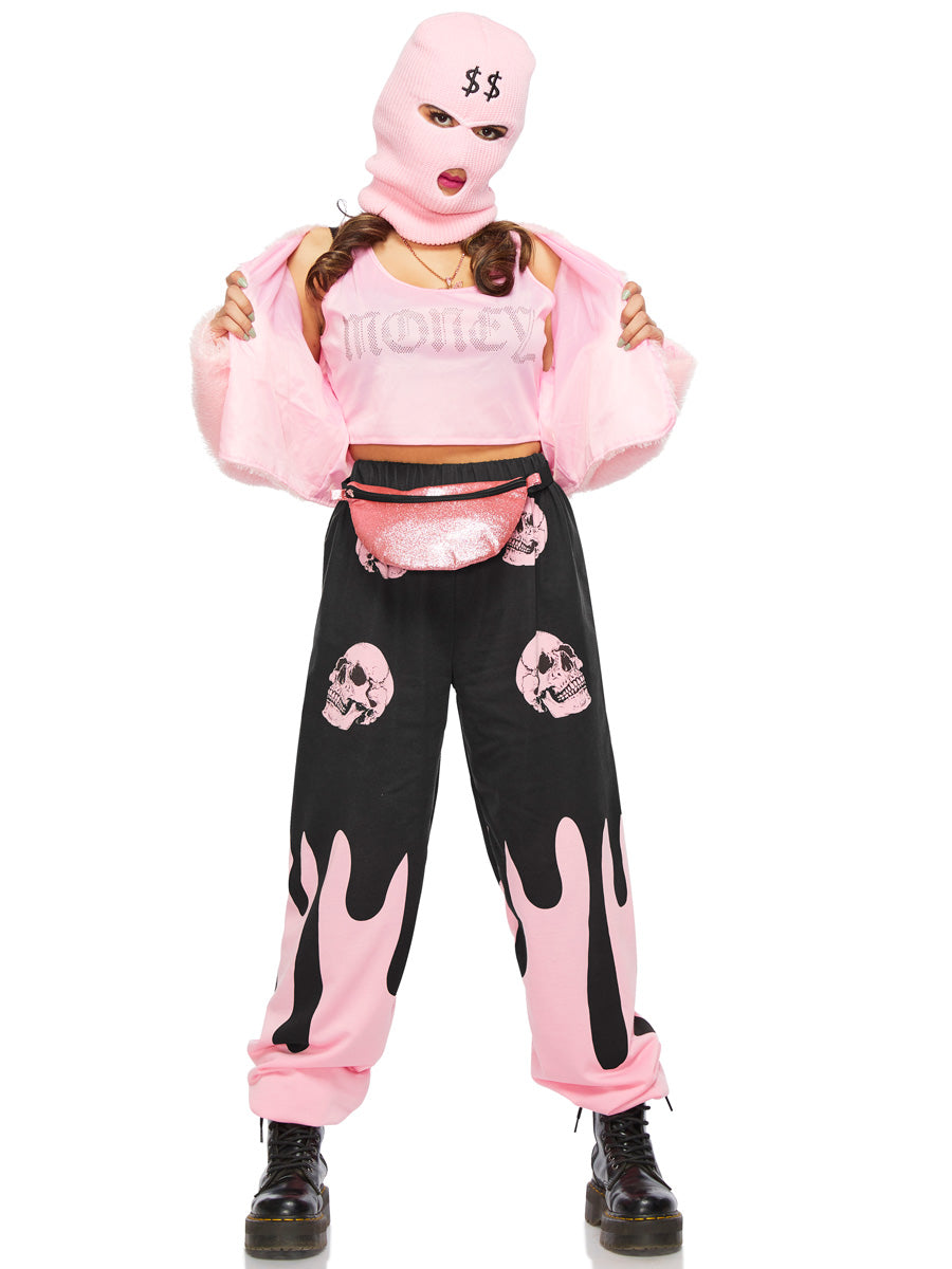 Pink Fashion Gangster Costume for Girls