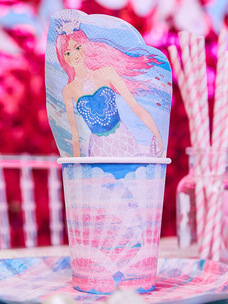 Queen of the Sea Shell Paper Party Cups (x8)