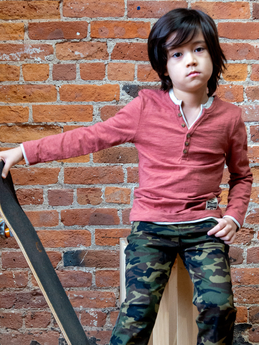 Boys Clay Long Sleeve Camden Henley