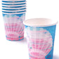 Queen of the Sea Shell Paper Party Cups (x8)