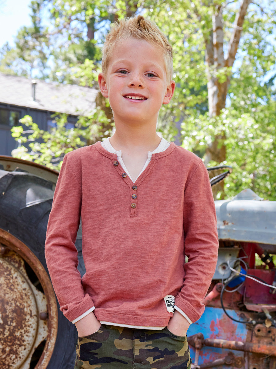 Boys Clay Long Sleeve Camden Henley