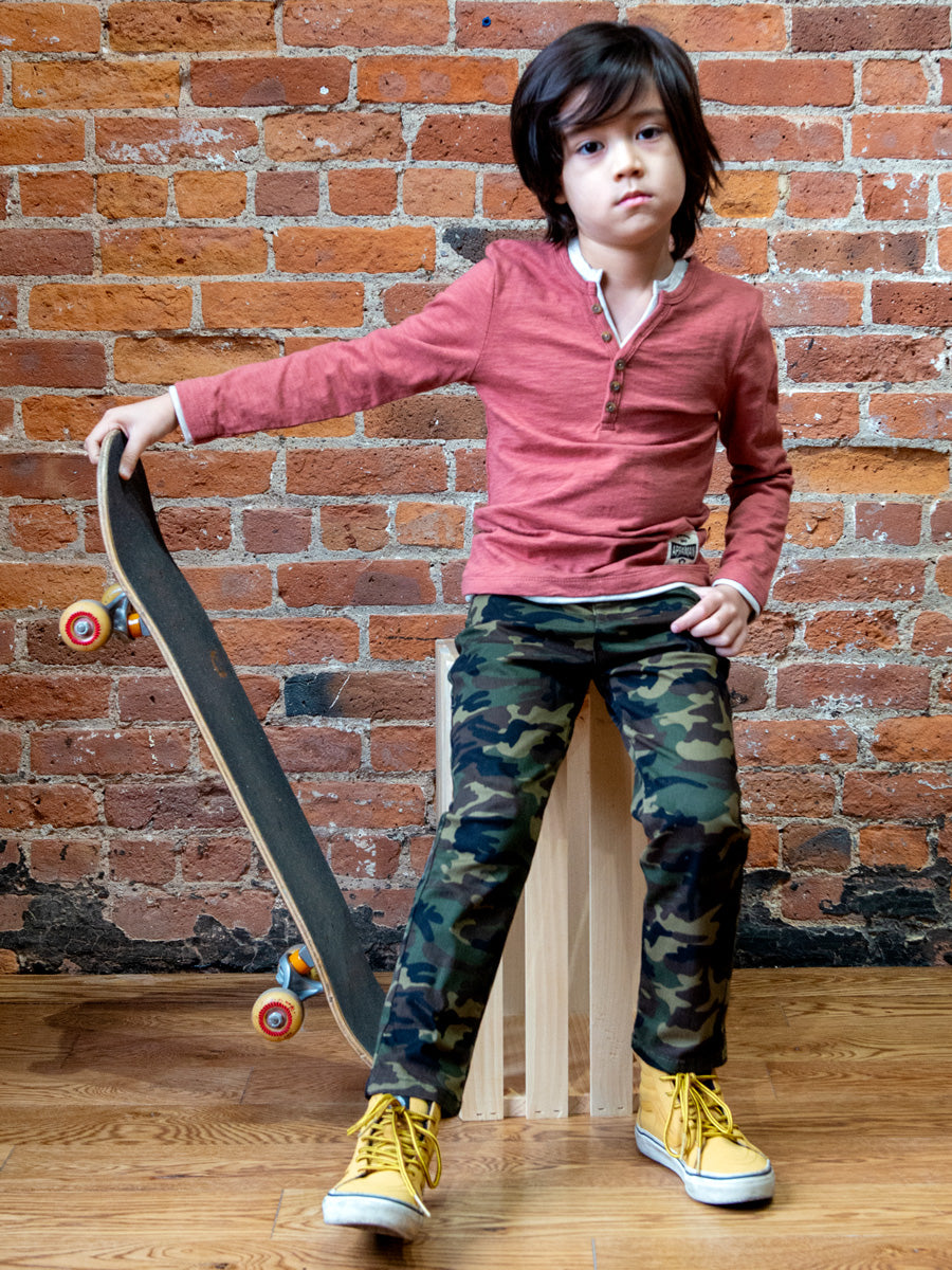 Boys Clay Long Sleeve Camden Henley