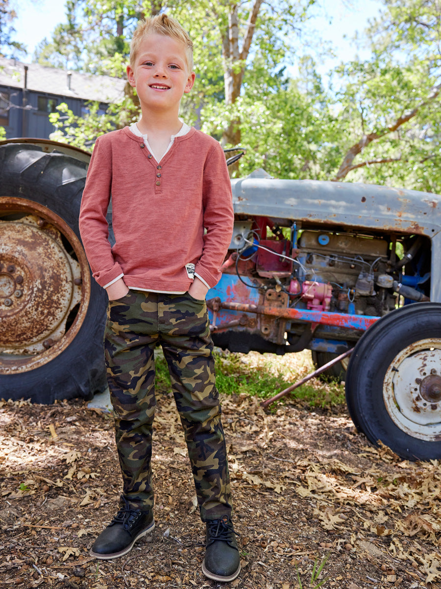 Boys Clay Long Sleeve Camden Henley
