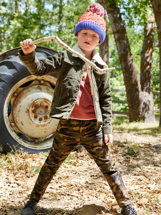 Boys Skinny Twill Pants - Camo