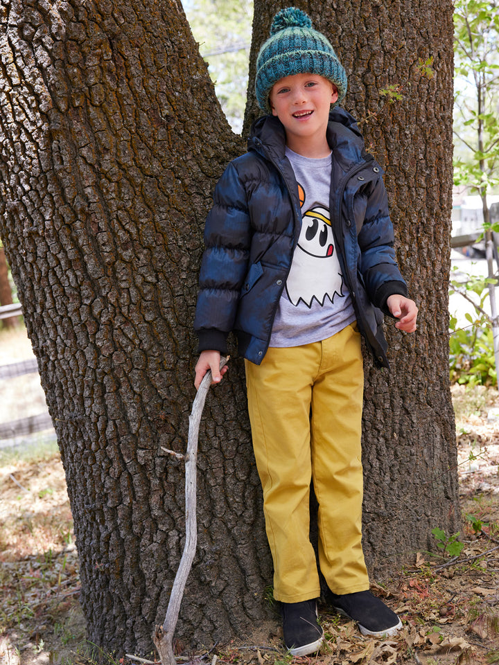Boys Navy and Teal Puffer Coat