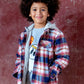 Boys Navy/Clay Glen Hooded Shirt