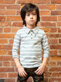 Boys Grey Stripe Verses Polo