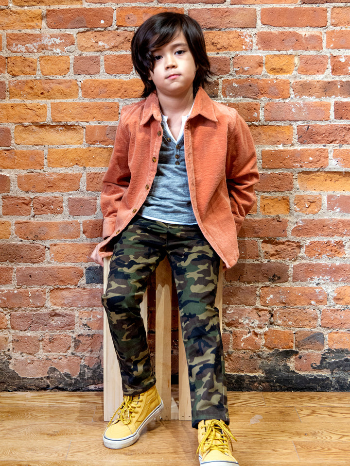 Boys Skinny Twill Pants - Camo